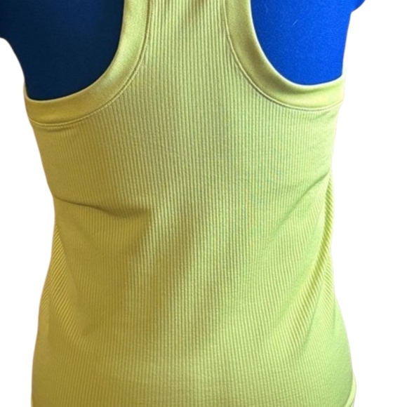 Athleta Lime Green Ribbed Tank Workout Gym Top - Picture 4 of 4